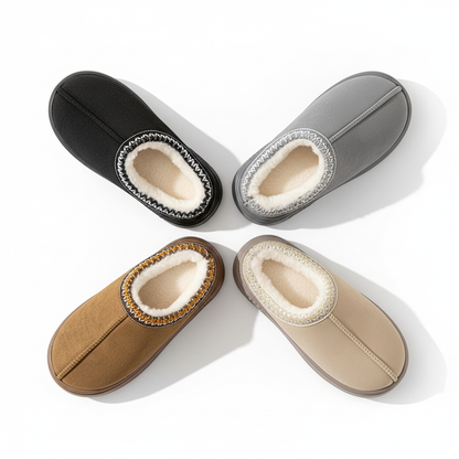 Women's Comfort Lined Slippers Soft Sole Winter Warm Indoor Outdoor Shoes Elegant Couple Slippers